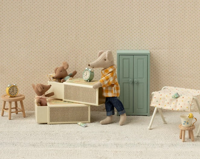 Maileg Sleepy Wakey Baby Mouse in Matchbox - Rose