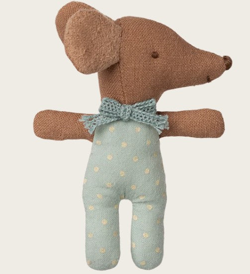 Maileg Sleepy Wakey Baby Mouse in Matchbox - Blue