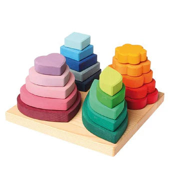 Wooden Stacking Tower on 4 Pegs