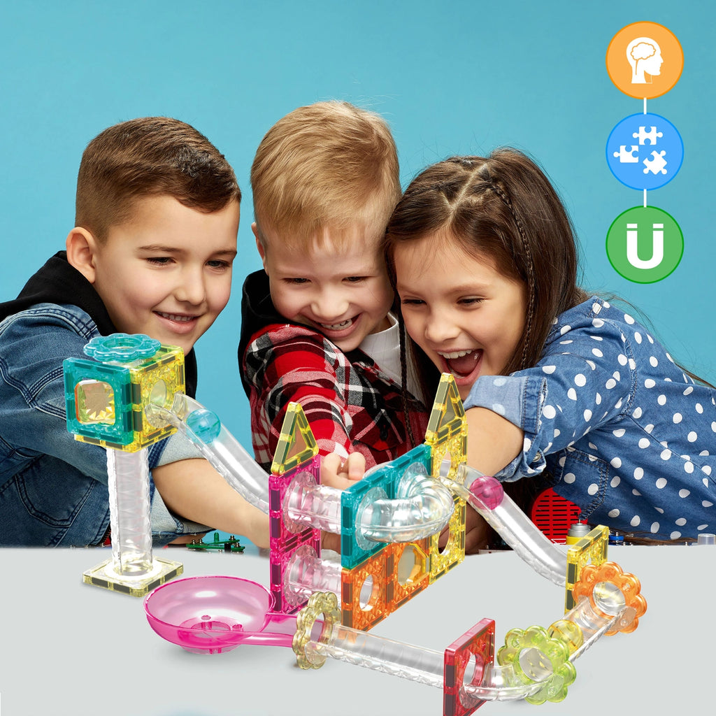 PicassoTiles 45pc Travel Size Marble Run Building Set