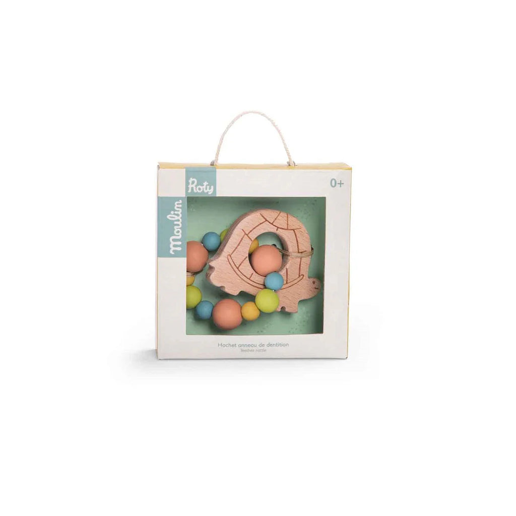 Turtle Teething Ring Rattle - Trois Petits Lapins