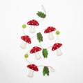 Felt Mushroom Garland - Red