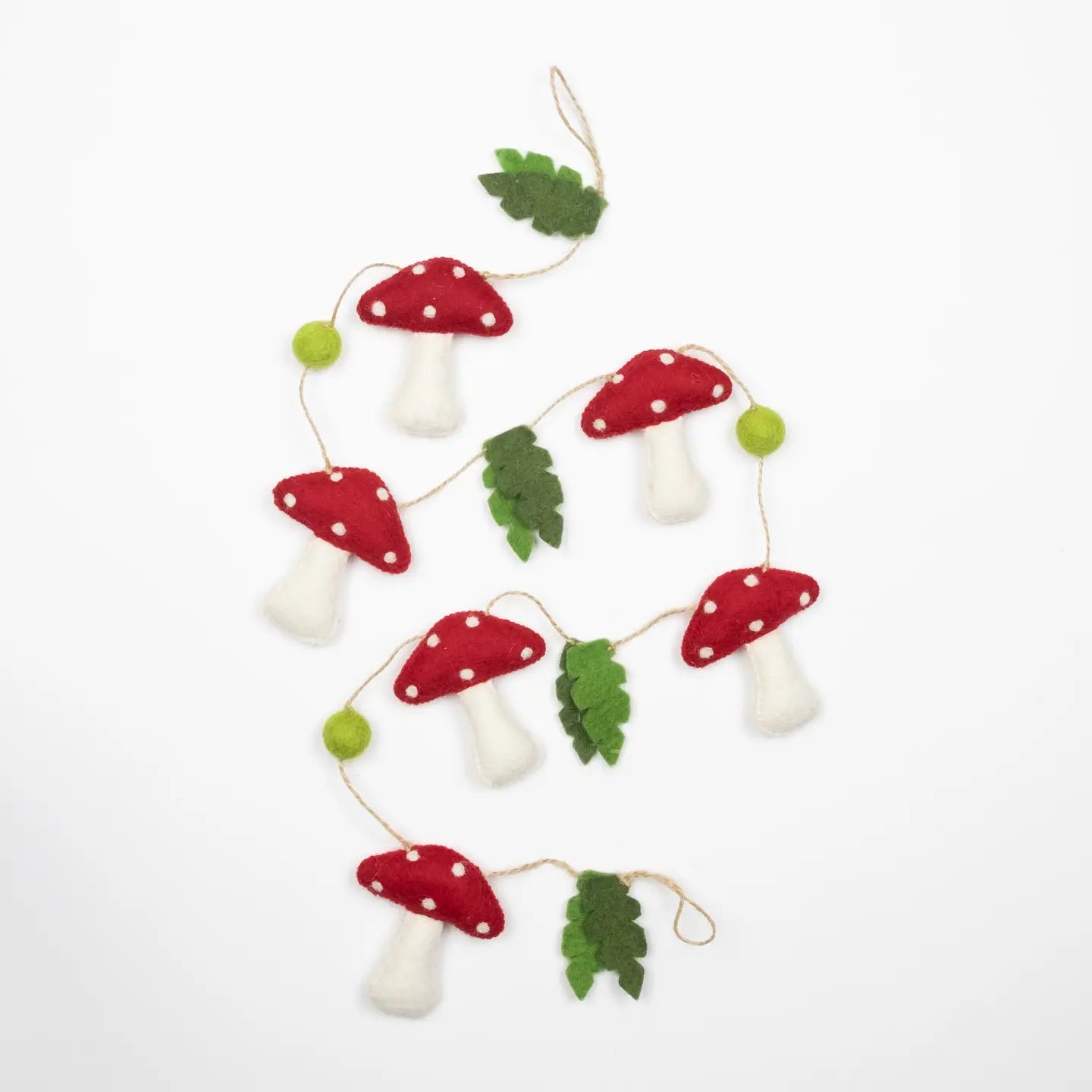 Felt Mushroom Garland - Red